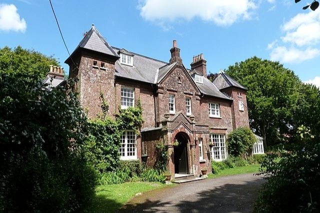 The fron of Max Hill, a victorian manor house and National Trust property in Dorset